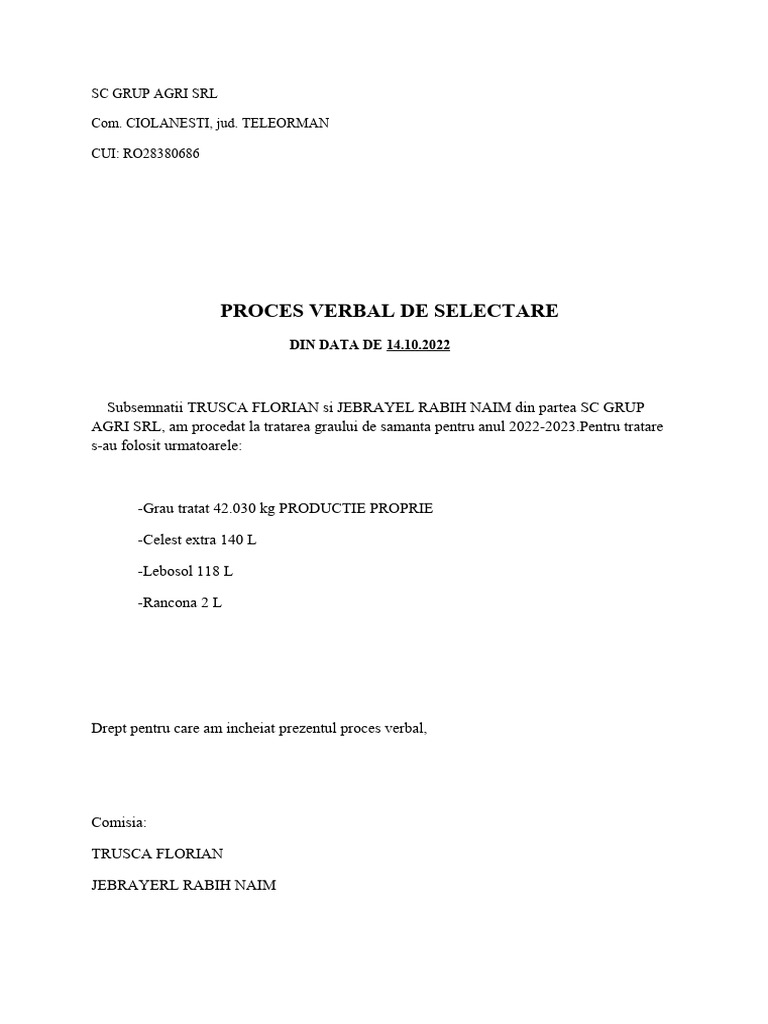 Proces Selectare | PDF