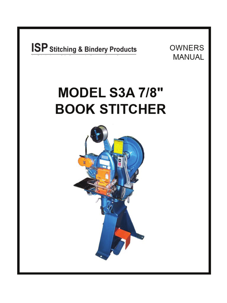 Book Stitcher Owner's Guide | PDF