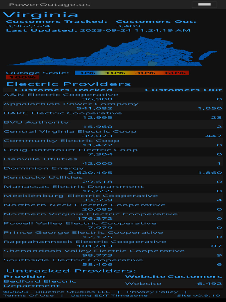 Virginia Power Outages Map PDF Technology & Engineering