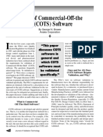 Validation of Commercial-Off-the Shelf (COTS) Software