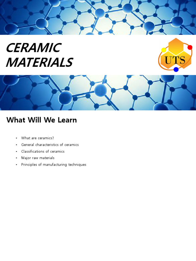 Ceramic Materials UTS I PDF Ceramics Clay