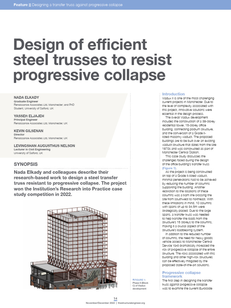 Design of Efficient Steel Trusses To Resist Progressive Collapse | PDF