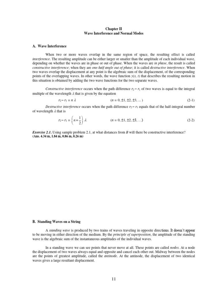 Wave Interference and Standing Waves | PDF