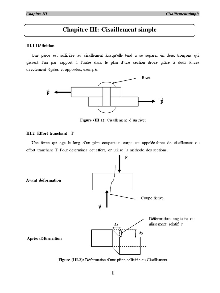 Cisaillement Simple | PDF