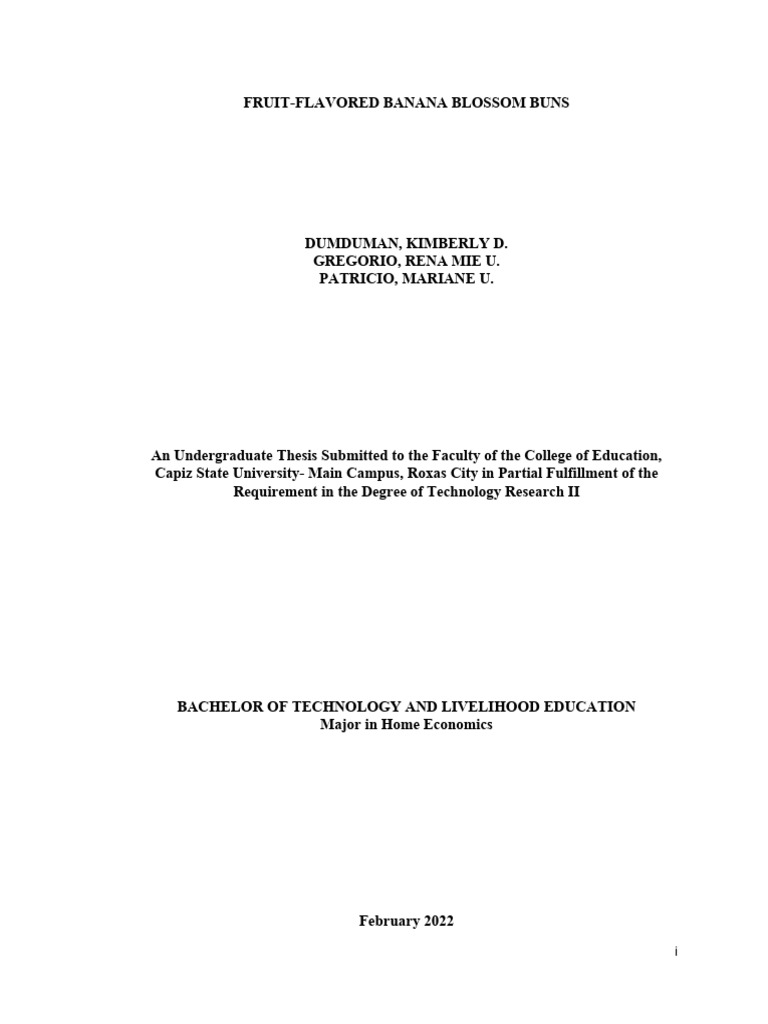 Fruit Flavored Banana Blossom Buns PDF Banana Dough