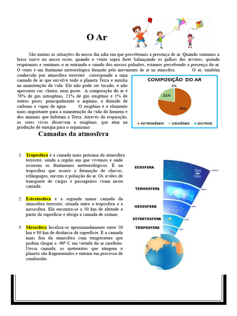 Composição Do Ar - Ciências | PDF