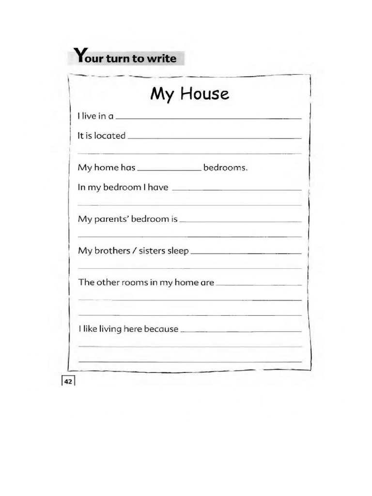 Document, My House Writing Frame | PDF