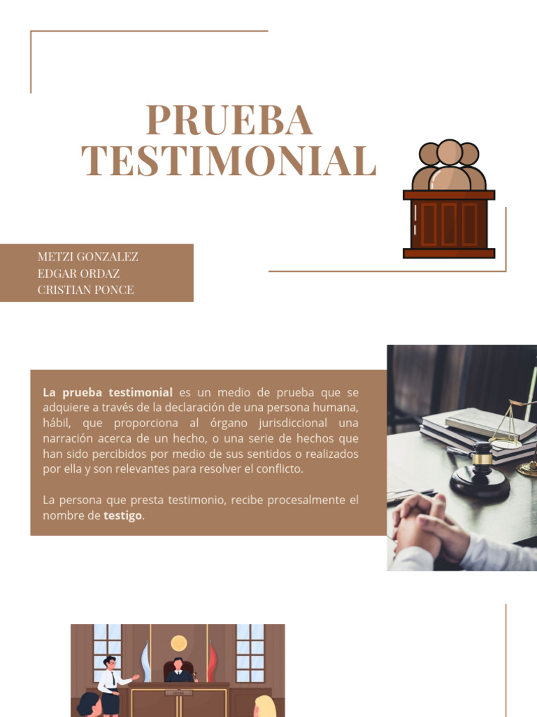Prueba testimonial | PDF | Testigo | Testimonio
