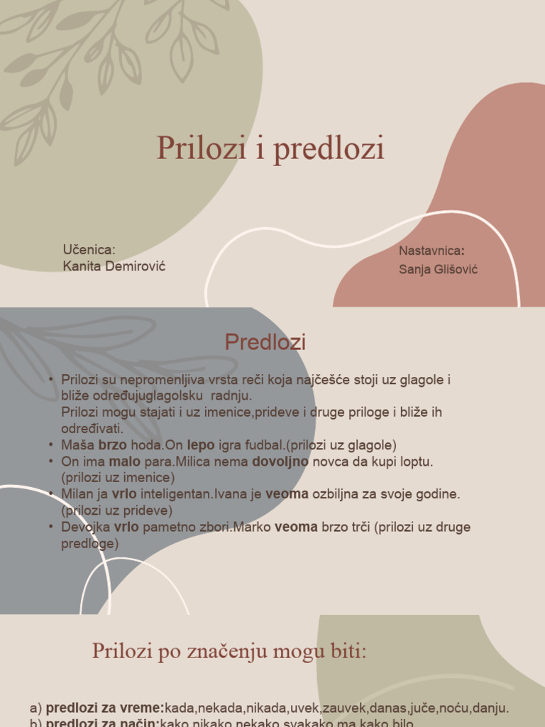 Predlozi I Prilozi | PDF