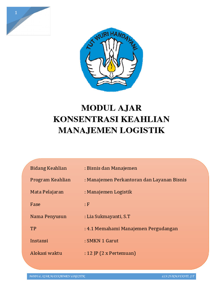 Modul Ajar Manajemen Logistik Manajemen Pergudangan Fase F Pdf