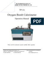 Operation Instruction of Oxygen Bomb Calorimeter TP-1A
