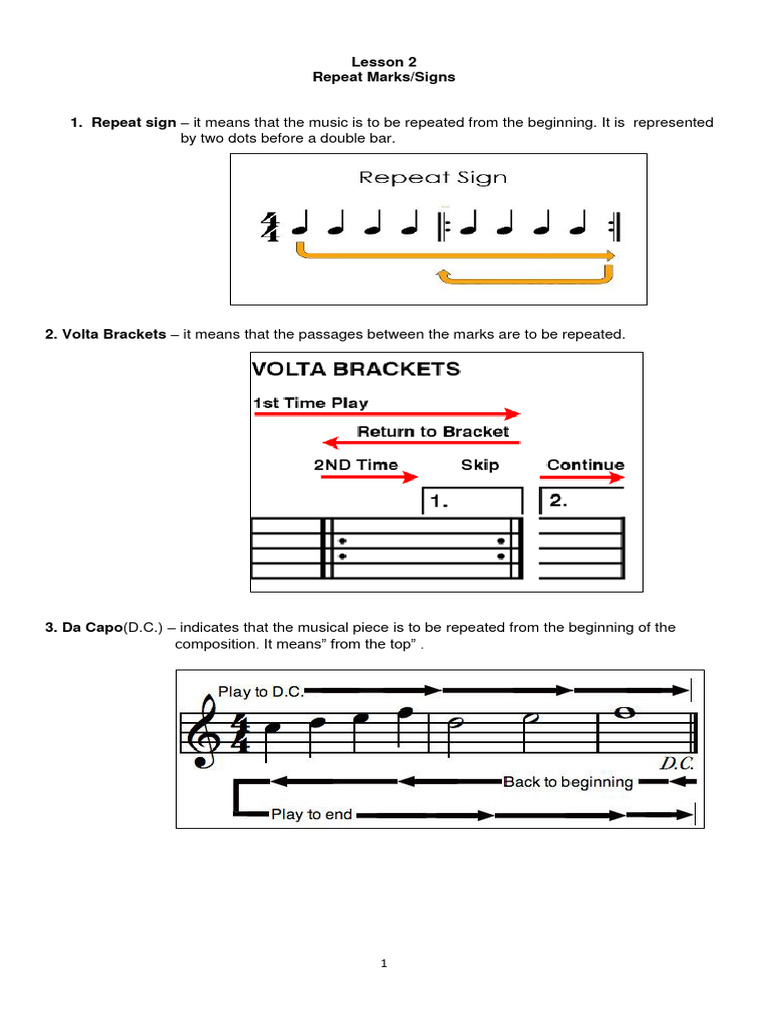Repeat Marks - Signs | PDF, image size:768x1024