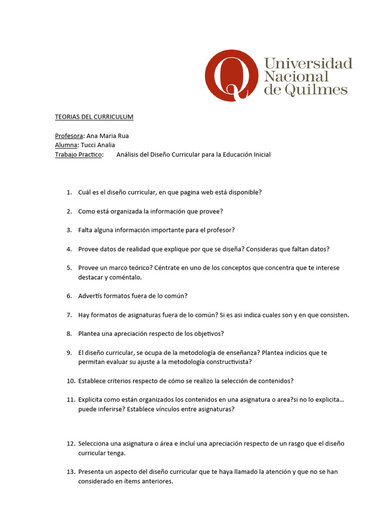 Teorias Del Curriculum TP | PDF | Plan de estudios | Constructivismo ...