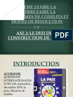 AXE 2 LE DÉFI DE LA CONSTRUCTION DE LA PAIX