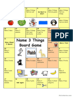Board Game - Name 3 Things (Easy)