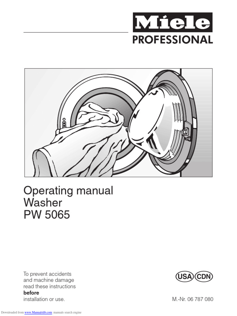 Miele PW 5065 Operating Manual | PDF | Washing Machine | Laundry