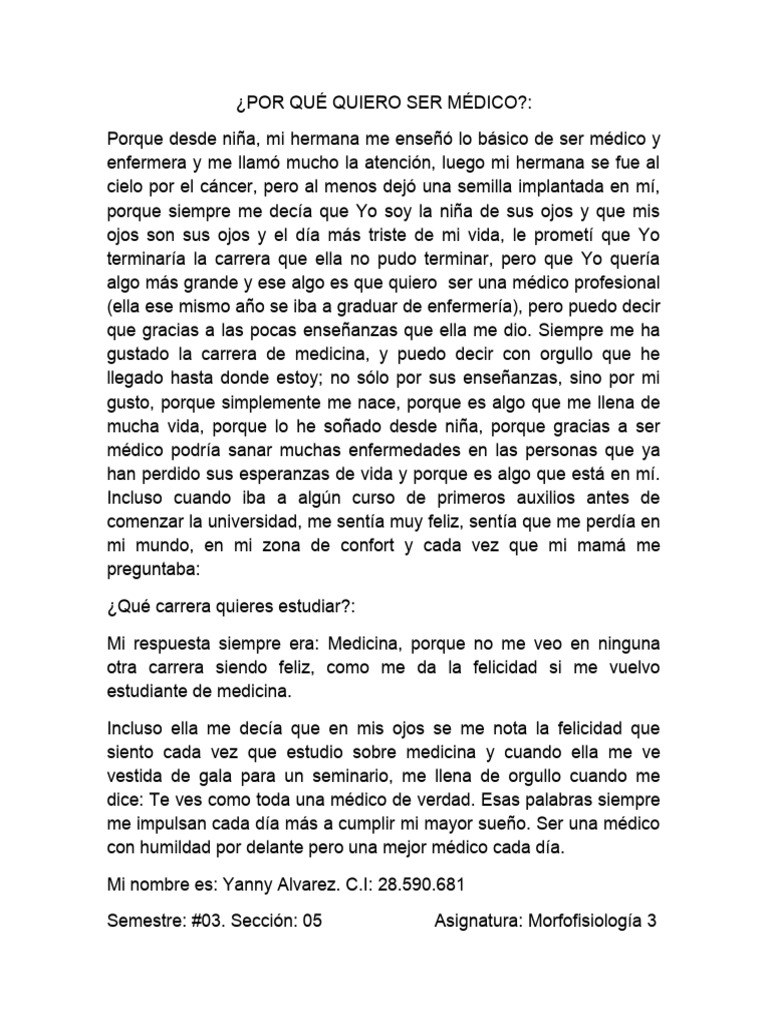 Por Qué Quiero Ser Médico Pdf