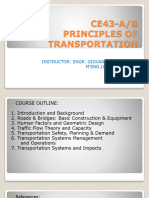 CE43-A/B Principles of Transportation: Instructor: Engr. Giovanni B. Narciso, M'ENG. (CE), Mat'l. Eng'r