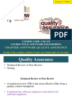 Chapter: Software Quality Assurance: Course Code: Cse 319 Course Title: Software Engineering