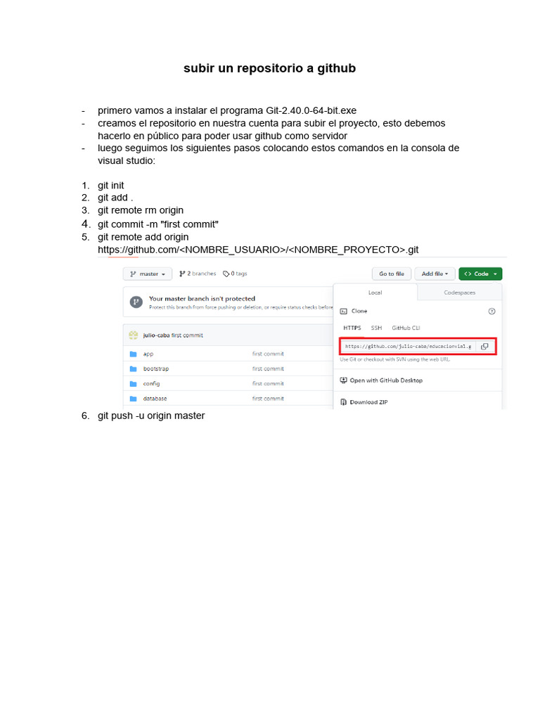 Cómo subir un repositorio a GitHub | PDF | Informática