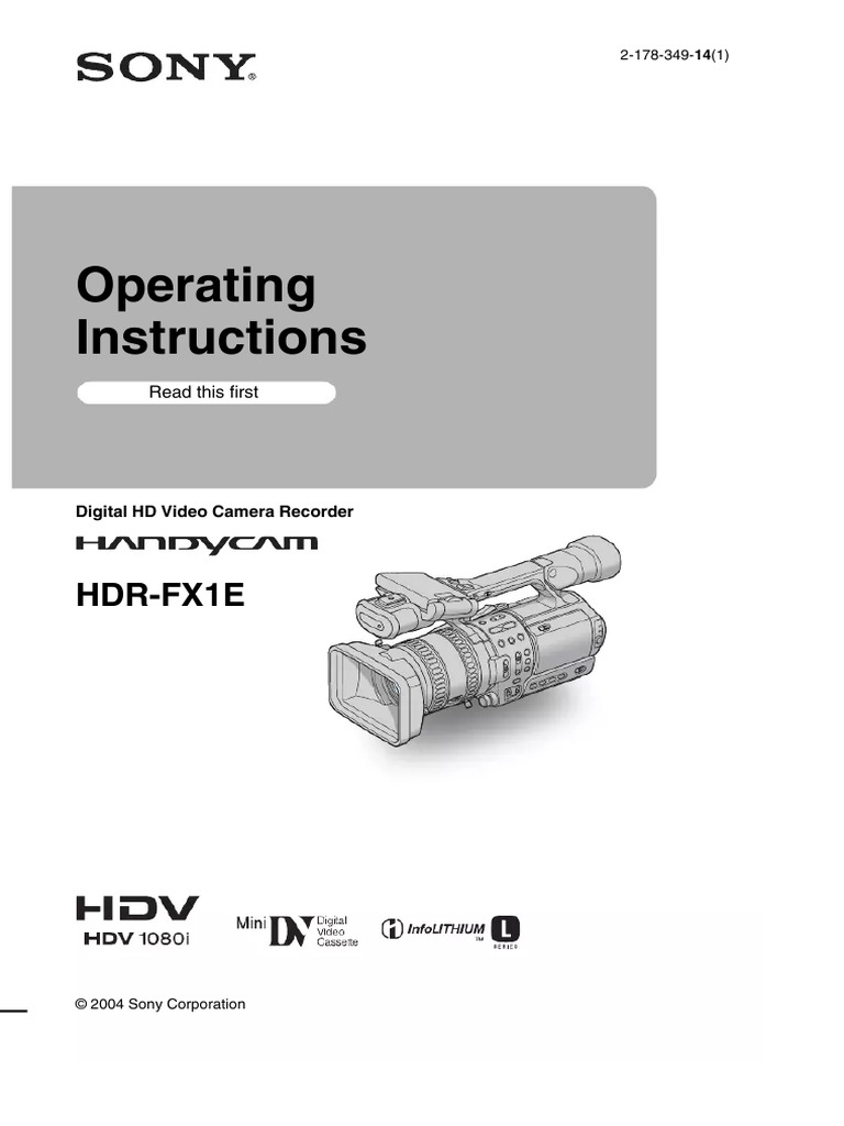 Manual de Instruções Sony HDV | PDF