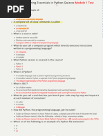 PE1 Python Essentials 1 Module 2 Test Exam Answers 100 2024 | PDF ...