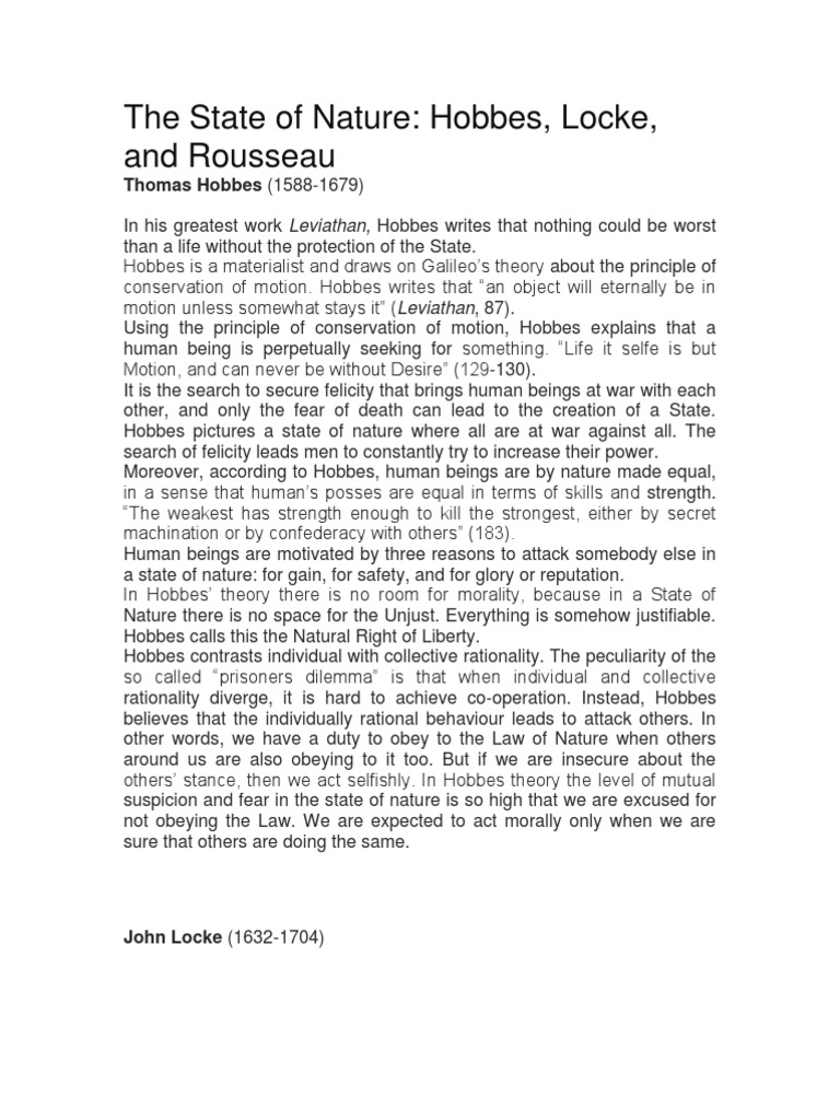 The State of Nature John Locke Natural Law