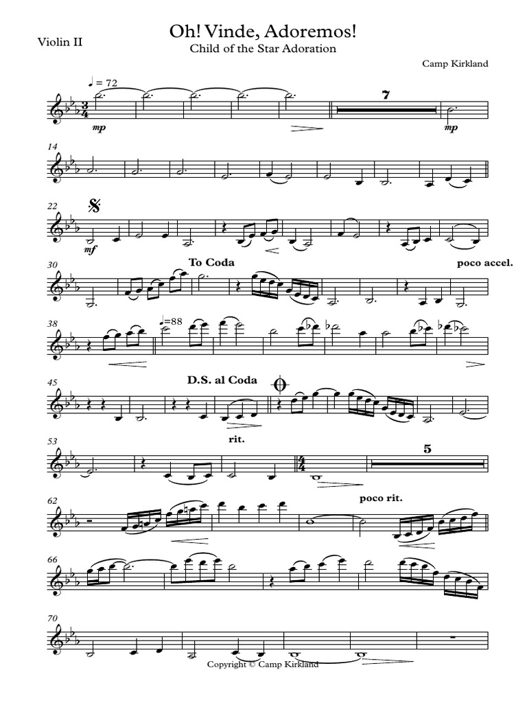 Child of The Star Adoration (Oh! Vinde, Adoremos!) - Violin II | PDF