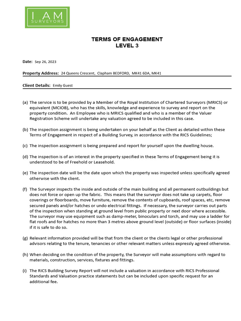 Building_Survey_Terms_of_Engagement | PDF