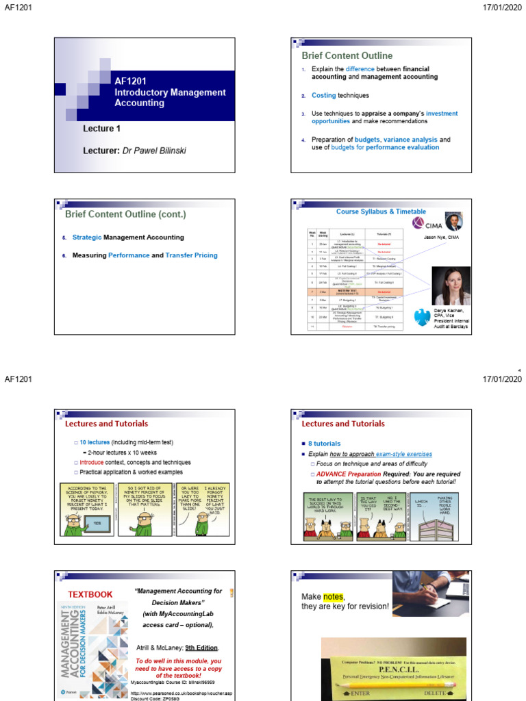 L1 - Intro To Management Accounting - WITH SOLUTIONS 19-20 | PDF | Low ...