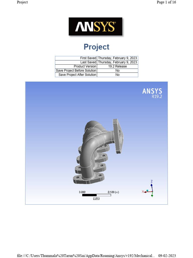 Inlet Manifold Ansys Report PDF Strength Of Materials Ultimate