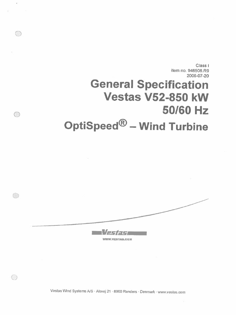 V50 General Specification 50-60 HZ | PDF