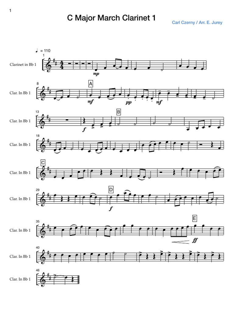 C Major March Clarinet 1 | PDF