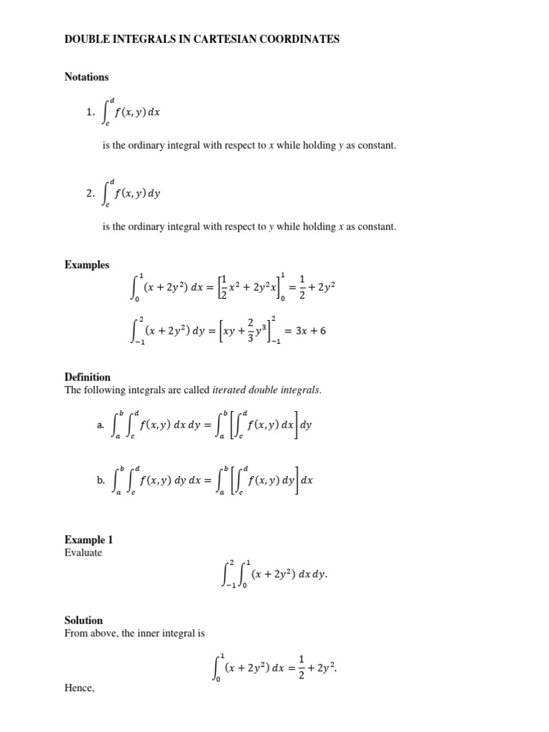 21 double integrals summary pdf
