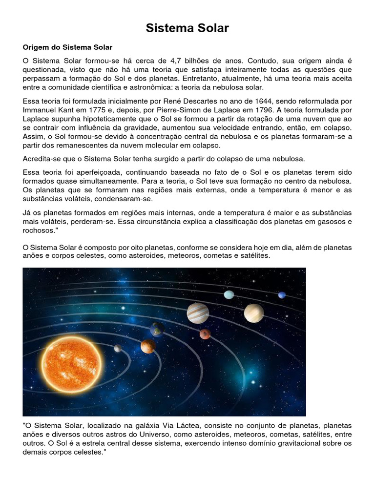 Sistema Solar Professora Diana | PDF