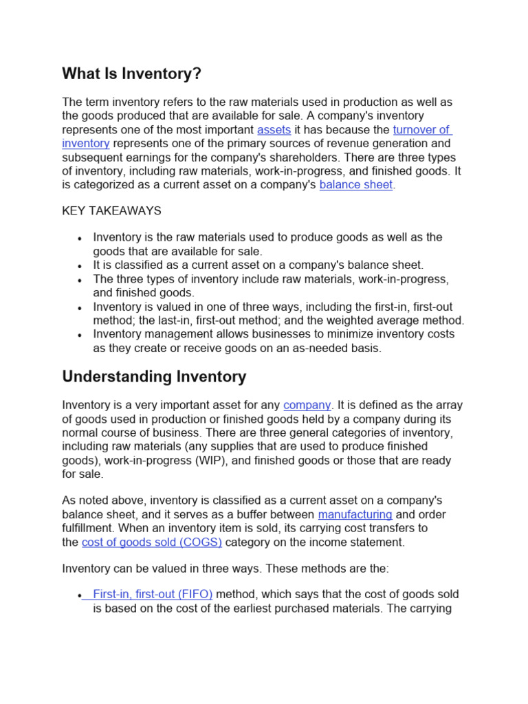 What Is Inventory | PDF