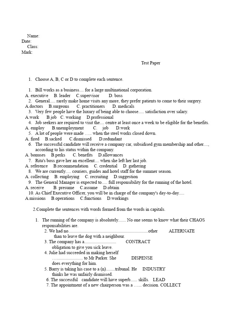 Test Paper | PDF