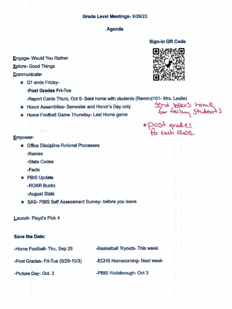 Grade level meetings agenda pdf