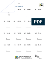 2 Digit Subtraction Sheet 4