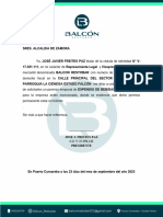 Carta Balcon Banco Provincial