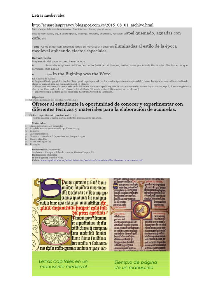 Pintura de Letras Medievales em Aquarela | PDF | Clássicos