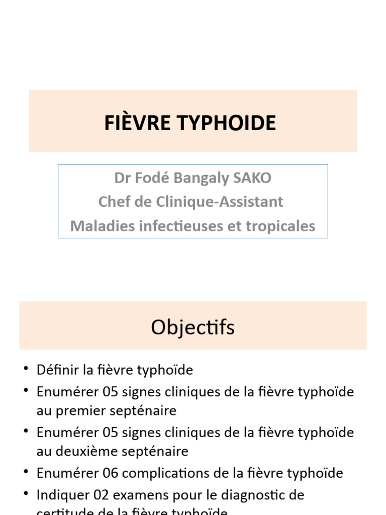 Fièvre typhoïde : symptômes, diagnostic et traitement | PDF ...