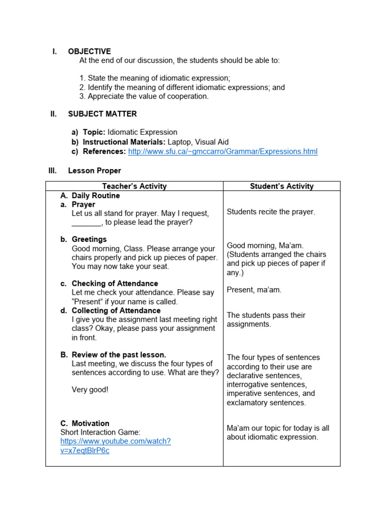 Idiomatic Expressions - Detailed | PDF | Idiom | Human Communication