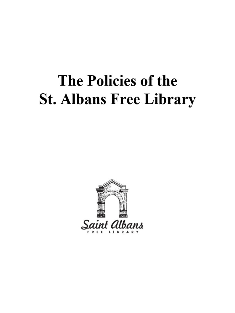 St Albans Free Library Policies 2023 PDF Libraries Internet
