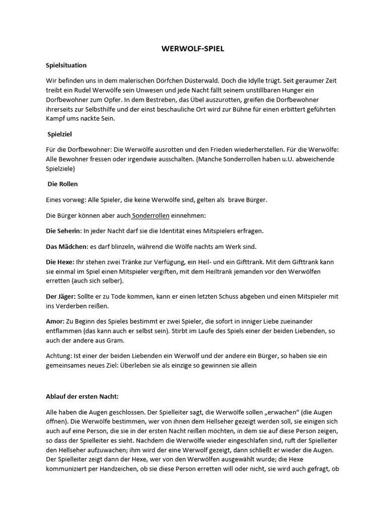 Werwolfe Spielanleitung Werde Zum Ultimativen Dorfhelden Oder Zum Heimtuckischen Werwolffeed