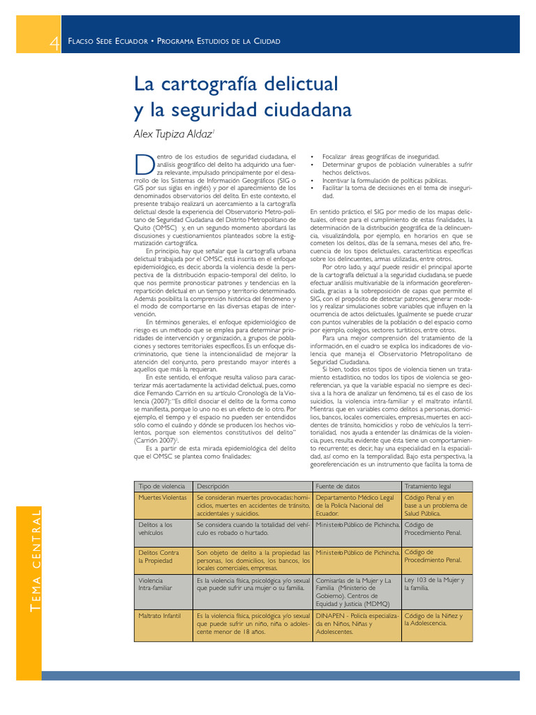La Cartografía Delictual y La Seguridad Ciudadana | PDF | Sistema de ...