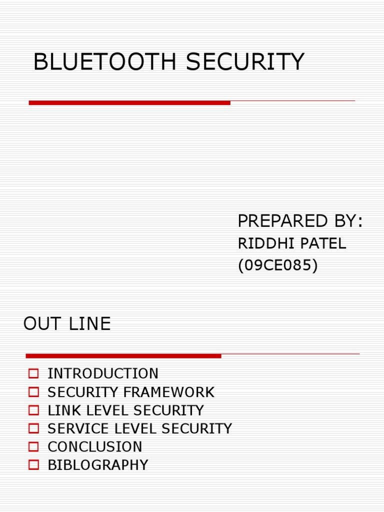 Bluetooth Security Architecture Overview | PDF
