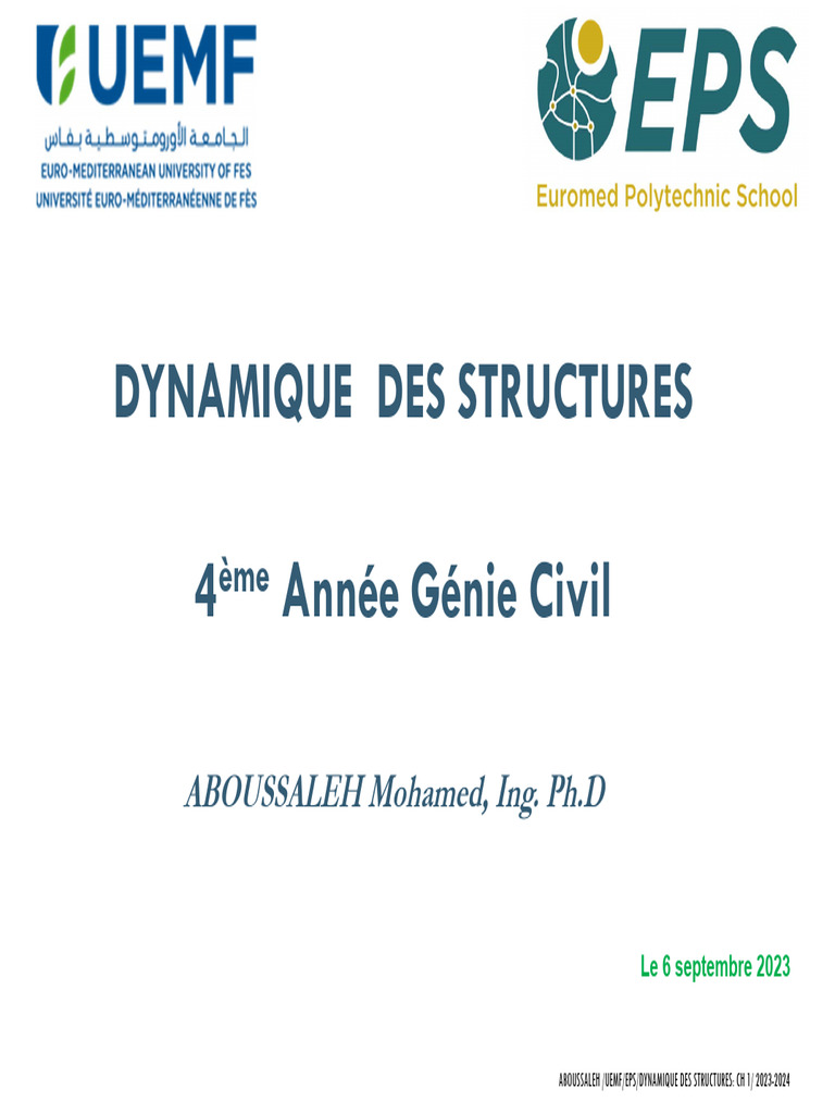 Dynamique des Structures en Génie Civil | PDF | Résonance | Taux d ...