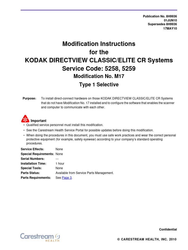 KODAK CR Systems Modification Guide | PDF | Business