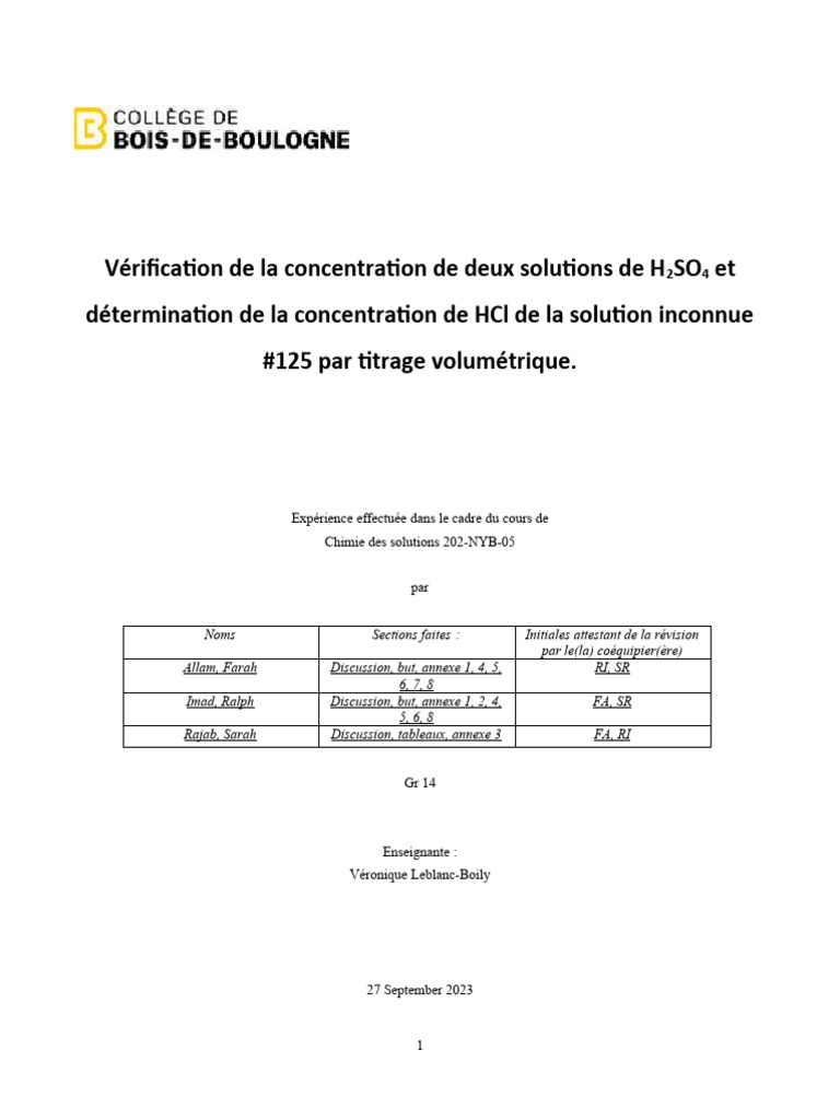 Titrage et Concentration en Chimie | PDF | Concentration molaire | Titrage